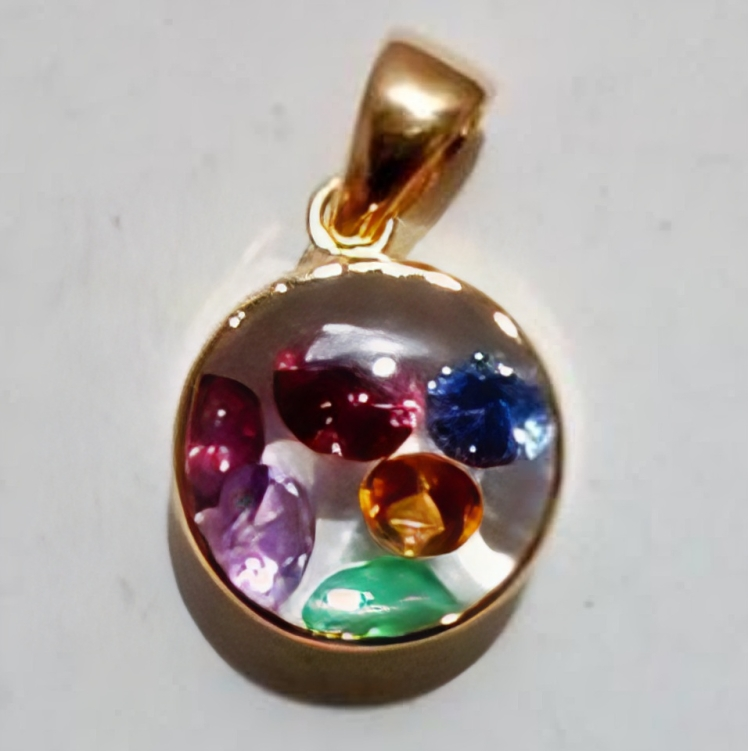 Pendent Silver 06 Pcs Sapphires